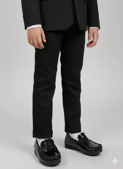 SERHAT 00105 Erkek Çocuk Klasik Rugan Babet Kundura Ayakkabı