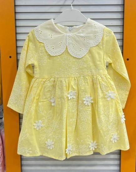 EBRULI Kids 5203 Kız Çocuk Papatya İncili Yakalı Elbise