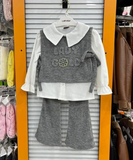 LADY GOLD Kids 6164 Kız Çocuk Triko 3lü Takım