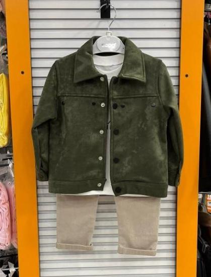 ECOO Kids 3504 Erkek Çocuk Süet Ceketli 3lü Takım