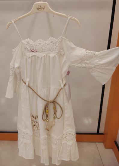 TİVİDO Kids 1761 Nakışlı Askılı Çocuk Elbise