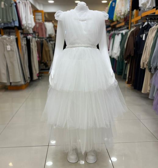 DAİSYGİRLS Kids 2330 Kız Çocuk Katlı Beli Taşlı Abiye