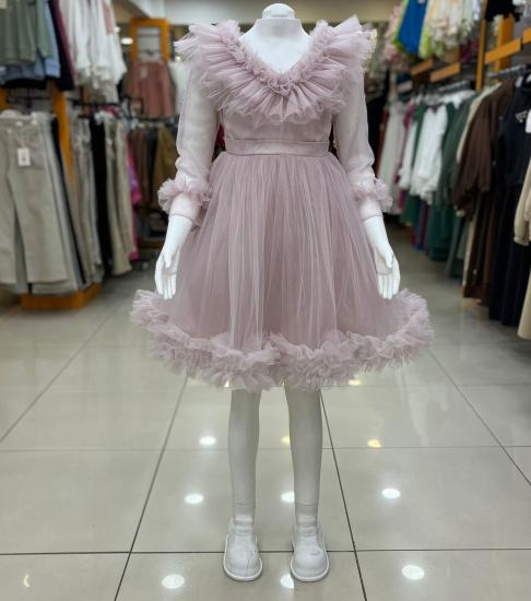 ONBUCO Kids 6564 Kız Çocuk V Yaka Kuyruklu Abiye