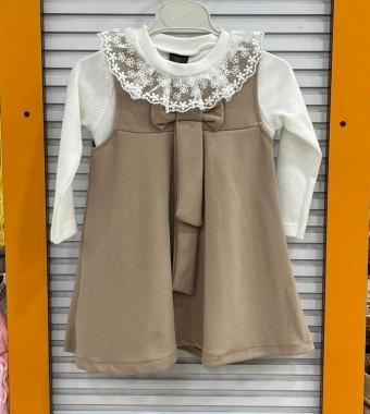 CİCİMİX Kids 6243 Kız Çocuk Scuba Badi Jileli 2li Elbise Takım