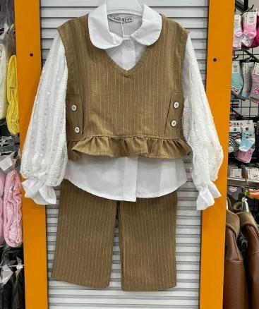 MELİNDA Kids 165 Kız Çocuk Kolları Dantel 3lü Takım