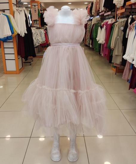 MİARAS Kids 5013 Omzu Fırfırlı Kız Çocuk Abiye
