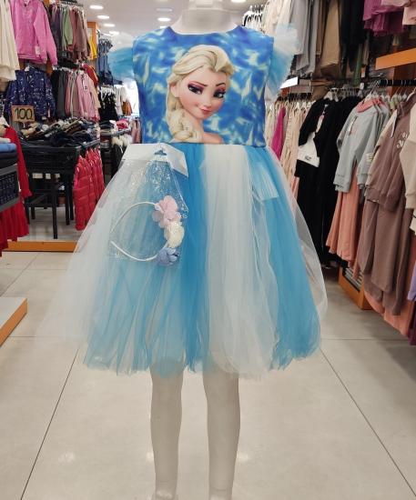 LUMİA Kids 0814 Kız Çocuk Elsa Elbisesi