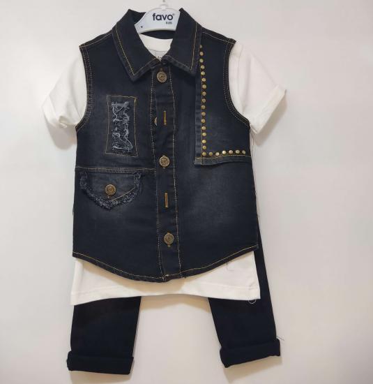 FAVO Kids 12939 Erkek Kot Yelekli 3lü Takım