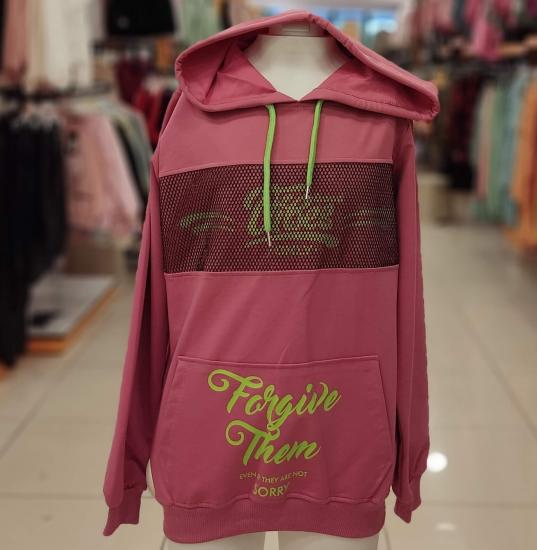 BONİBON’S Kids 6008-7008 Fileli Kız Çocuk Kapşonlu Sweat