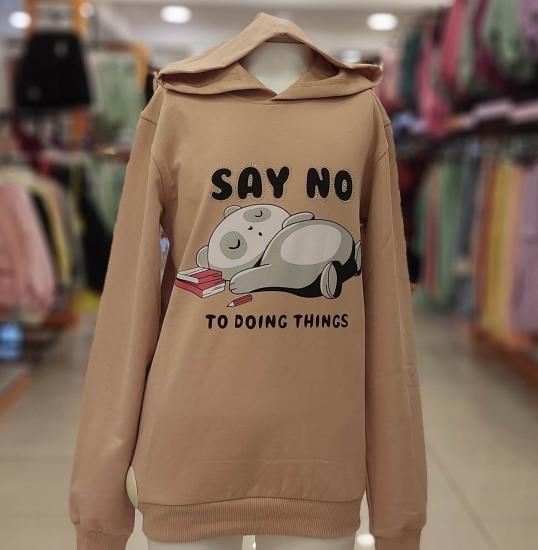 ELİSS Kids 2050-3050 Say No Kız Çocuk Kapşonlu Sweat