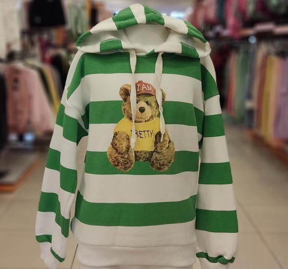 HAY Kids 310 Ayıcıklı Kız Çocuk Polar Kapşonlu Sweat