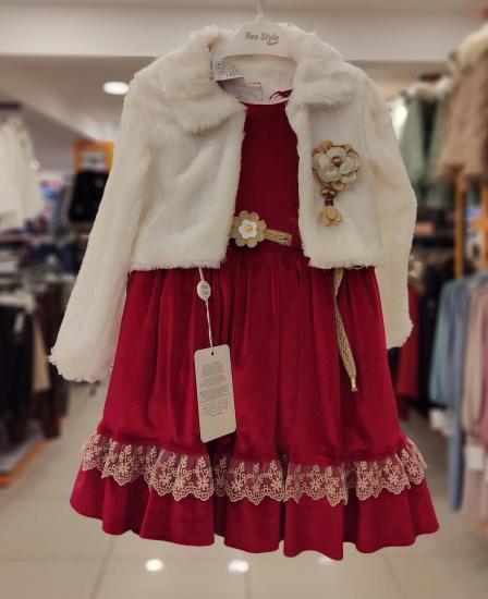 MİSS KUĞU Kids 3608 Bolerolu Kız Çocuk Kadife Elbise