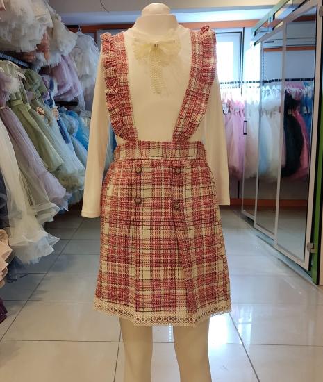LADY GOLD 8049 Kız Çocuk 2li Takım Jile Elbise