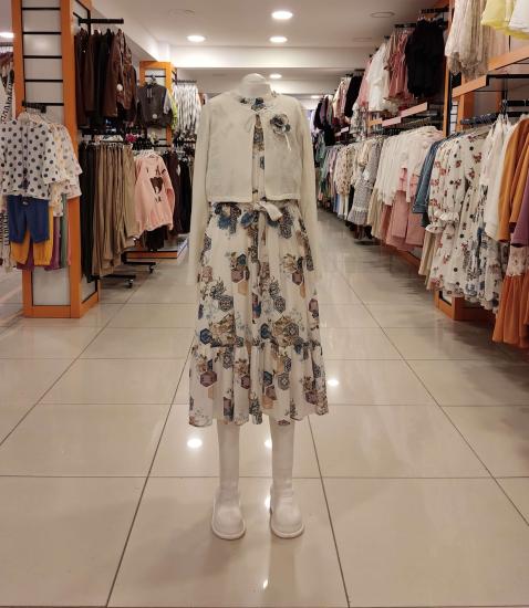 SONÖZ Kids 202 Kız Çocuk Triko Bolerolu Elbise