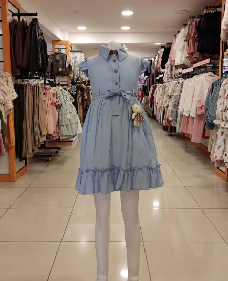 MİSS KUĞU Kids 6918 Kız Çocuk Ayıcıklı Bürümcük Elbise