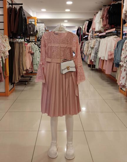 İ.CAN Kids 1366 Piliseli Kız Çocuk Çantalı Elbise