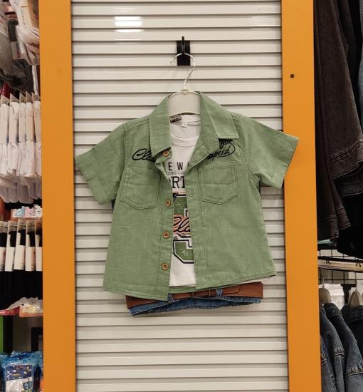 FATİH BEBE 882 Erkek Çocuk Kot Kaprili 3lü Takım