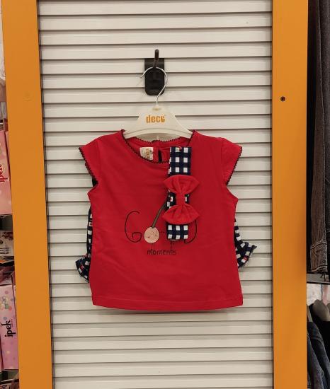 DECO Kids 23240 Bandanalı Kirazlı Kız Bebek 2li Takım