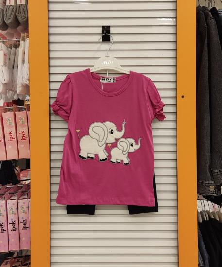 MİDİLLİ Kids 2061 Filli Taytlı Kız Çocuk 2li Takım