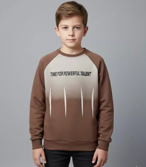 YUKO Kids 2174 Time For Yazılı Erkek Çocuk Sweat