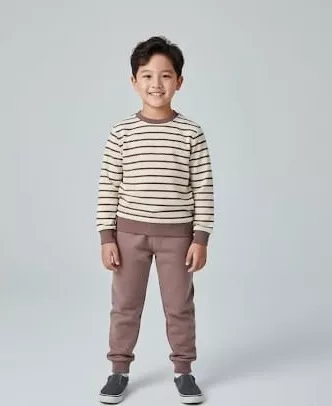 YNC 7777 Kız-Erkek Çizgili Penye Takım