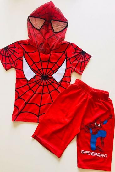 Örümcek Adam Kostümü Kıyafeti Kısa Kollu