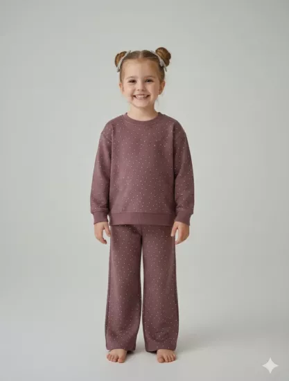 PAMTİME Kids 317561 Kız Çocuk Taşlı 2li Takım