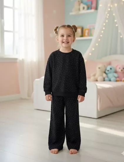 LUMINO Kids 020459 Kız Çocuk Taşlı 2li Takım