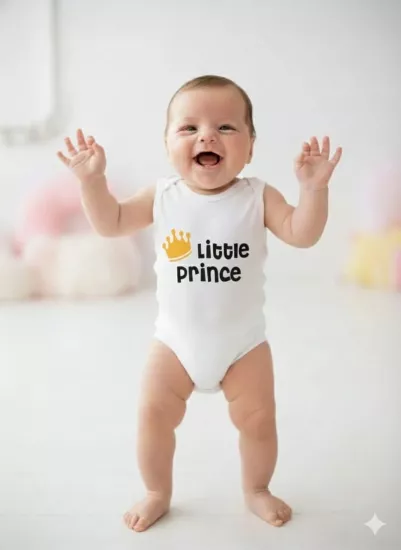 Fantastic Baby 2929 Prince Yazılı Askılı Zıbın Çıtçıtlı Badi