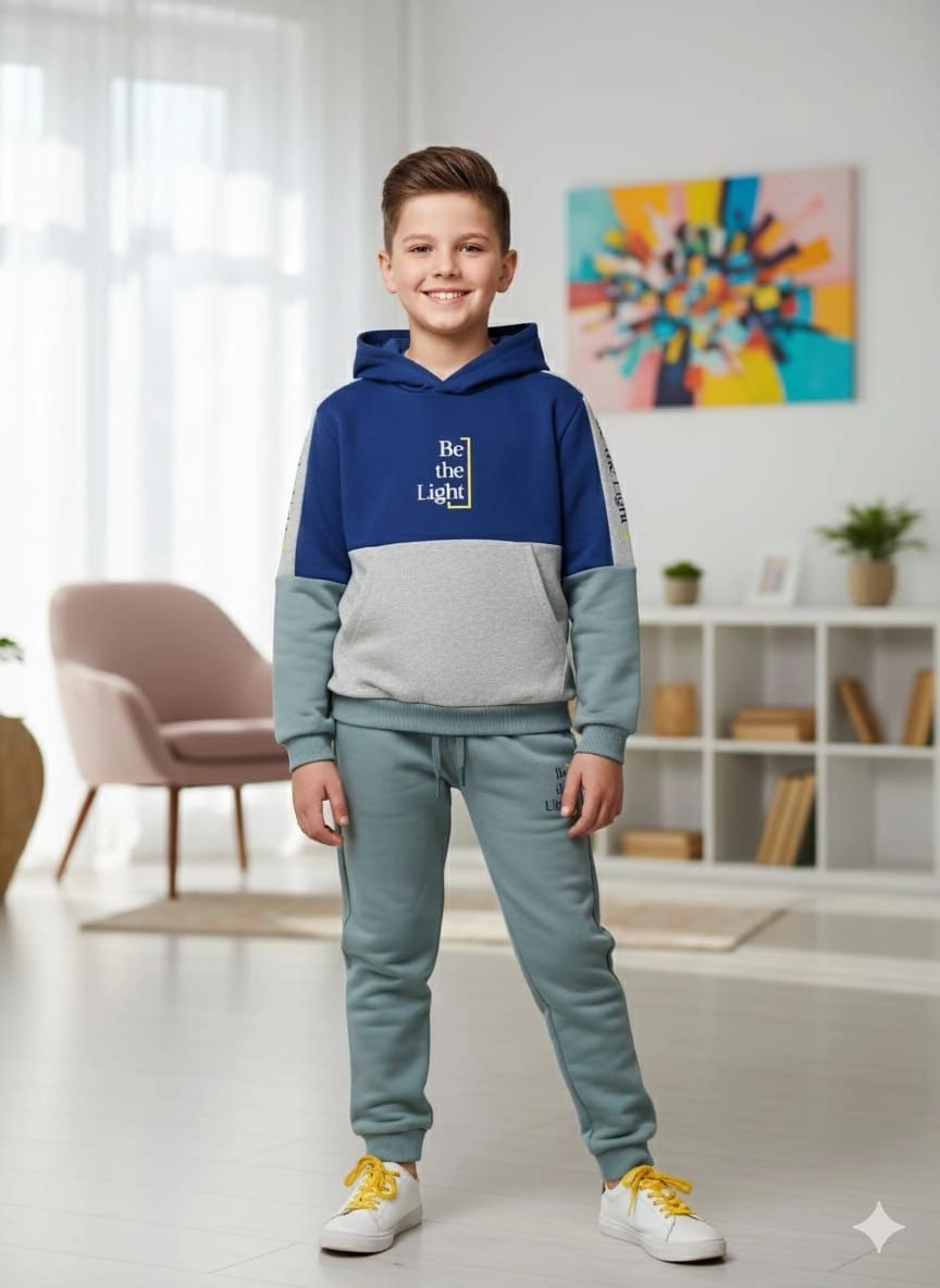 RİMİNİ Kids 6072 Be The Light Erkek Çocuk Kapşonlu 2li Takım