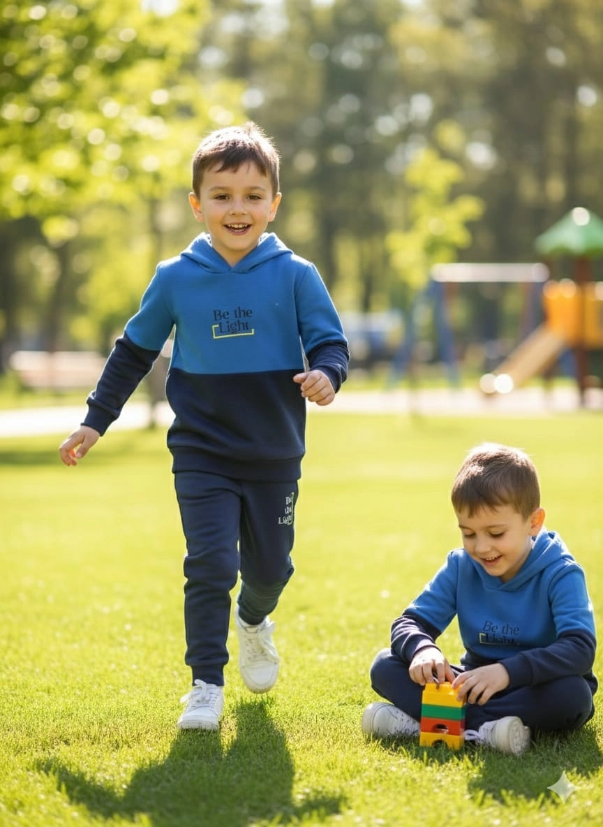 RİMİNİ Kids 6072 Be The Light Erkek Çocuk Kapşonlu 2li Takım