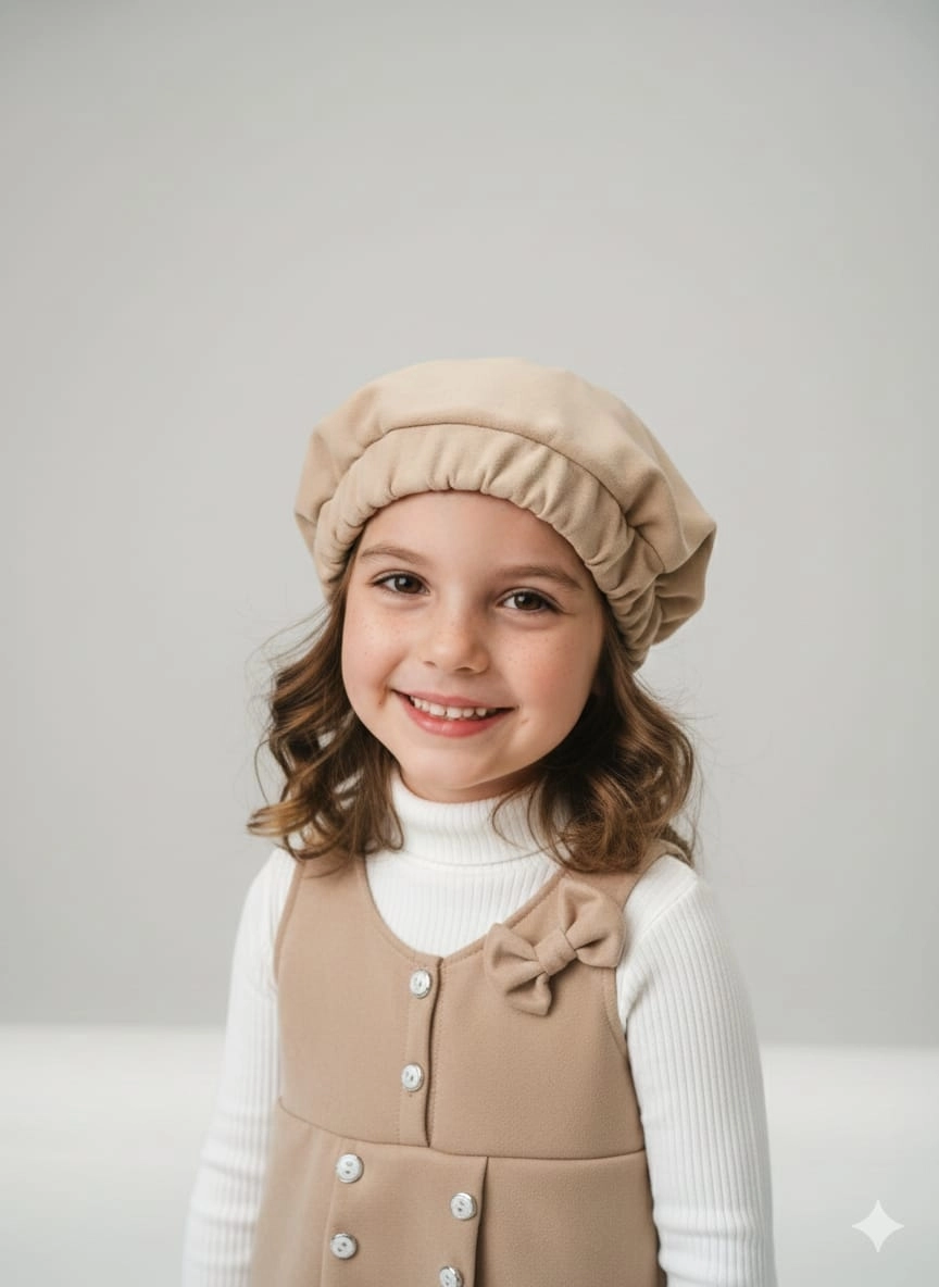 ECRIX Kids 25810 Kız Çocuk Şapkalı Süet Jile Elbise