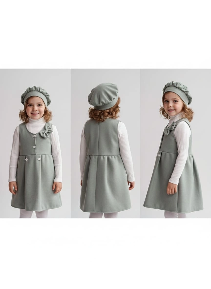 ECRIX Kids 25810 Kız Çocuk Şapkalı Süet Jile Elbise