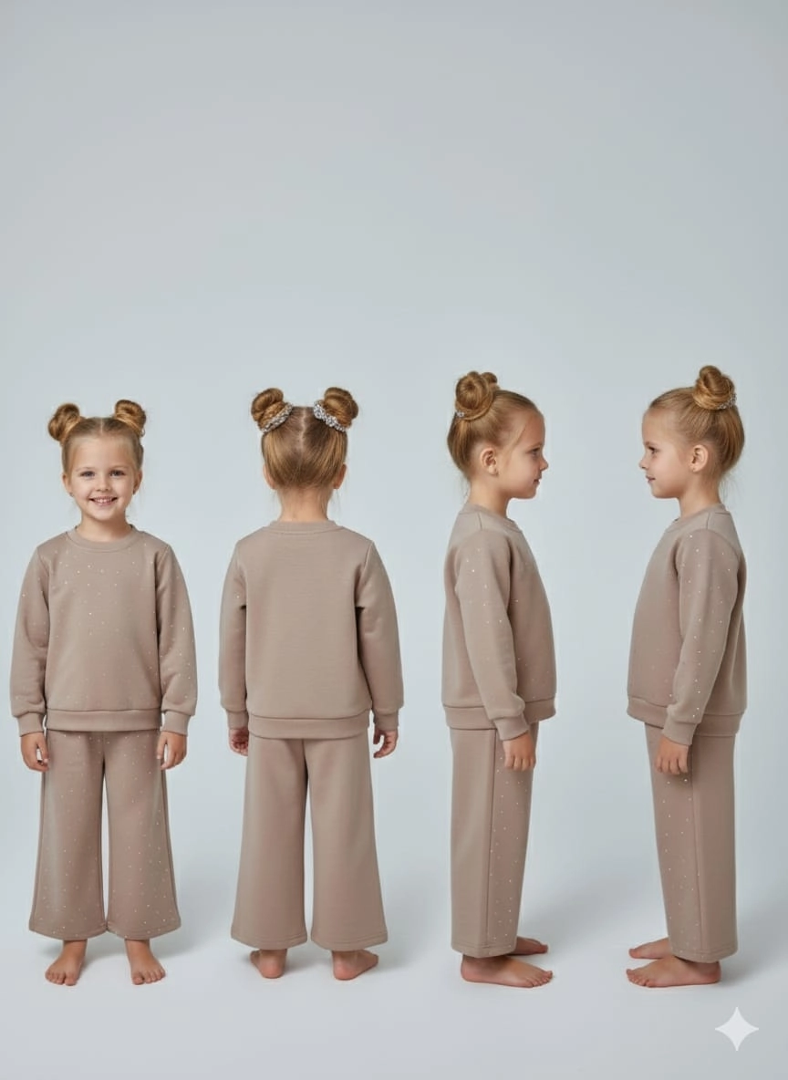 PAMTİME Kids 317561 Kız Çocuk Taşlı 2li Takım