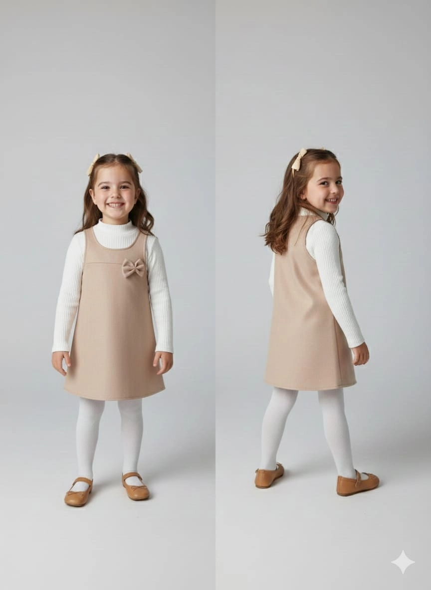 ECRIX Kids 25809 Kız Çocuk Jile Penye Ceket 3lü Takım
