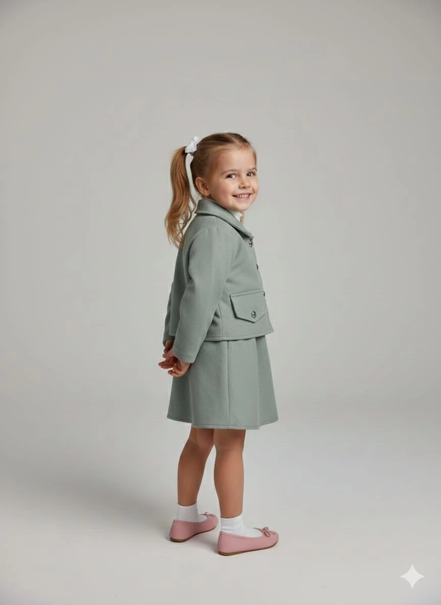 ECRIX Kids 25809 Kız Çocuk Jile Penye Ceket 3lü Takım