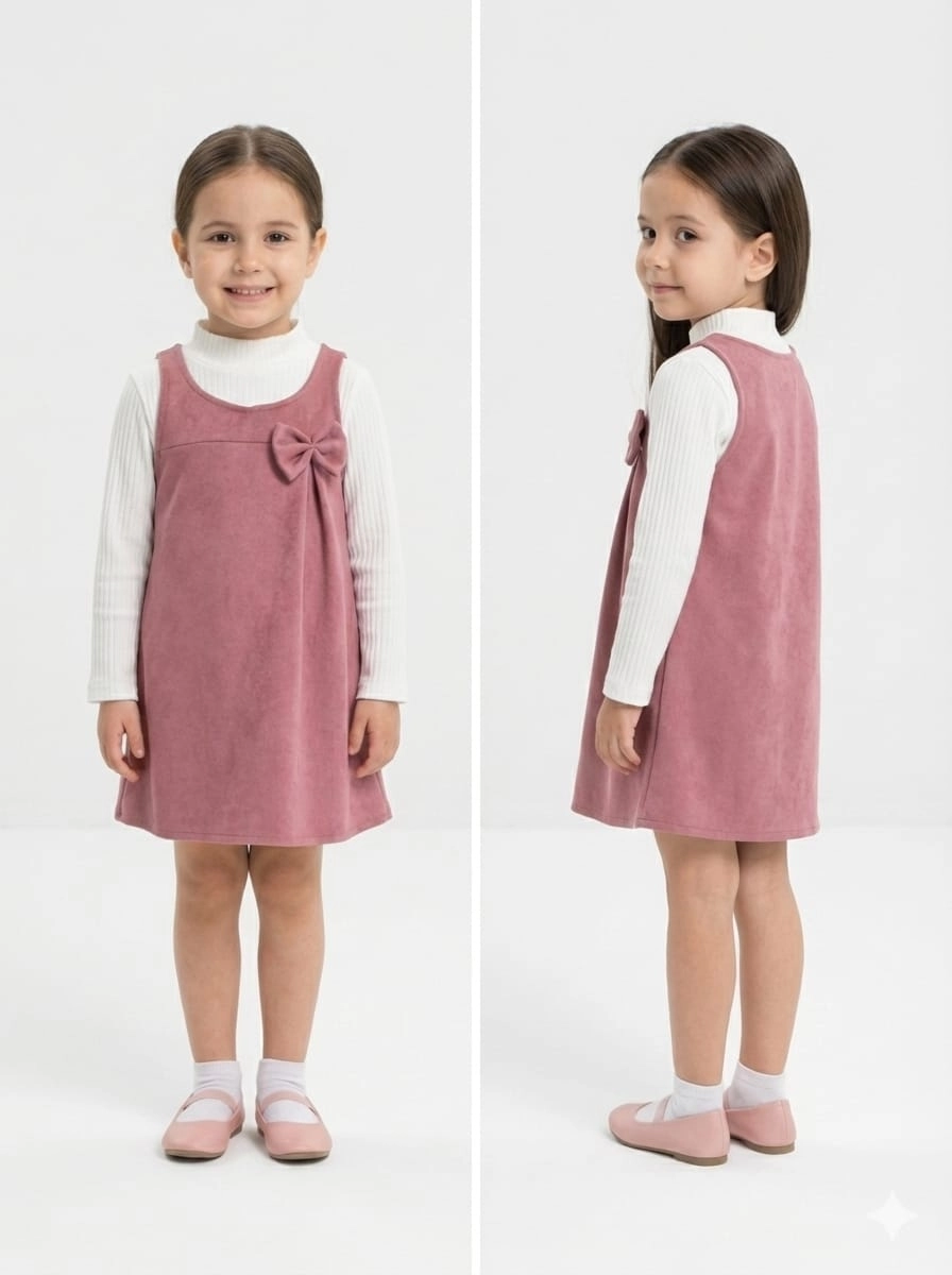 ECRIX Kids 25809 Kız Çocuk Jile Penye Ceket 3lü Takım