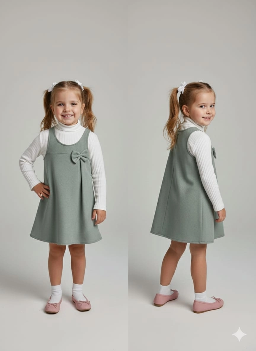 ECRIX Kids 25809 Kız Çocuk Jile Penye Ceket 3lü Takım