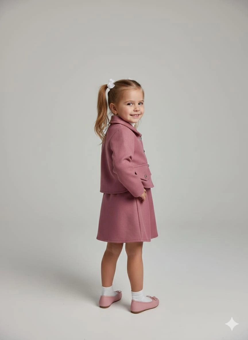 ECRIX Kids 25809 Kız Çocuk Jile Penye Ceket 3lü Takım