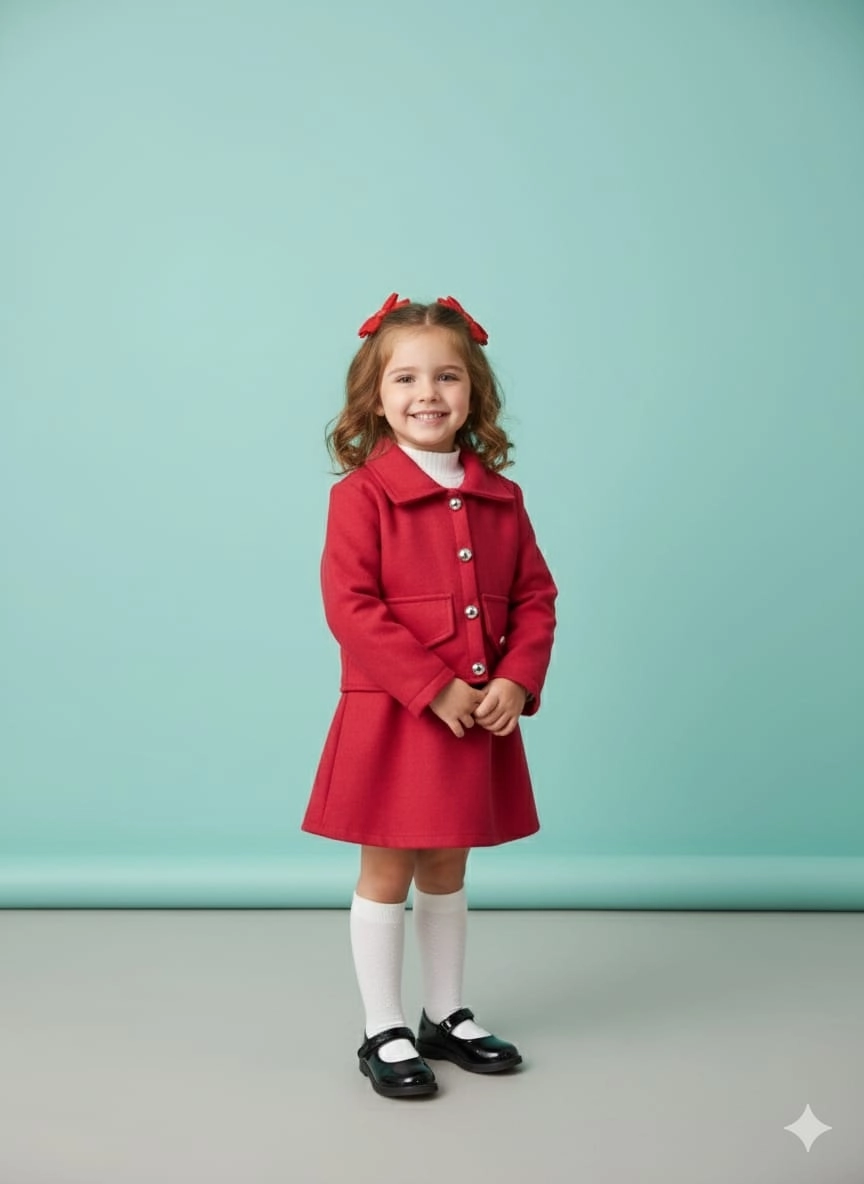 ECRIX Kids 25809 Kız Çocuk Jile Penye Ceket 3lü Takım