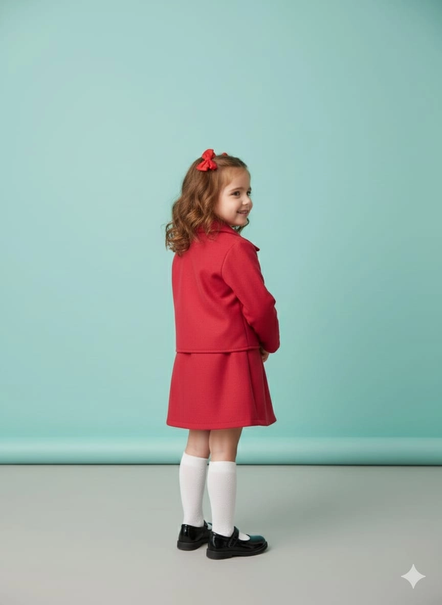 ECRIX Kids 25809 Kız Çocuk Jile Penye Ceket 3lü Takım