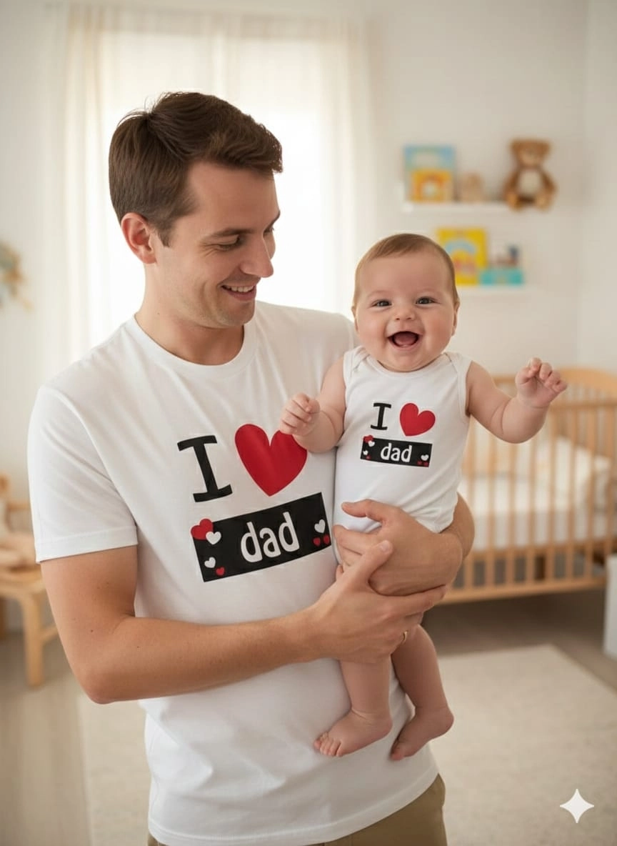 Fantastic Baby 2929 I Love Dad Yazılı Askılı Zıbın Çıtçıtlı Badi