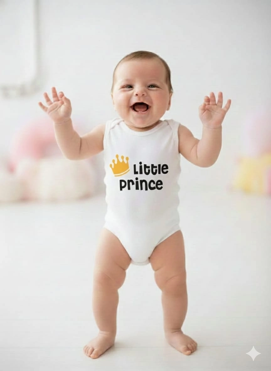 Fantastic Baby 2929 Prince Yazılı Askılı Zıbın Çıtçıtlı Badi