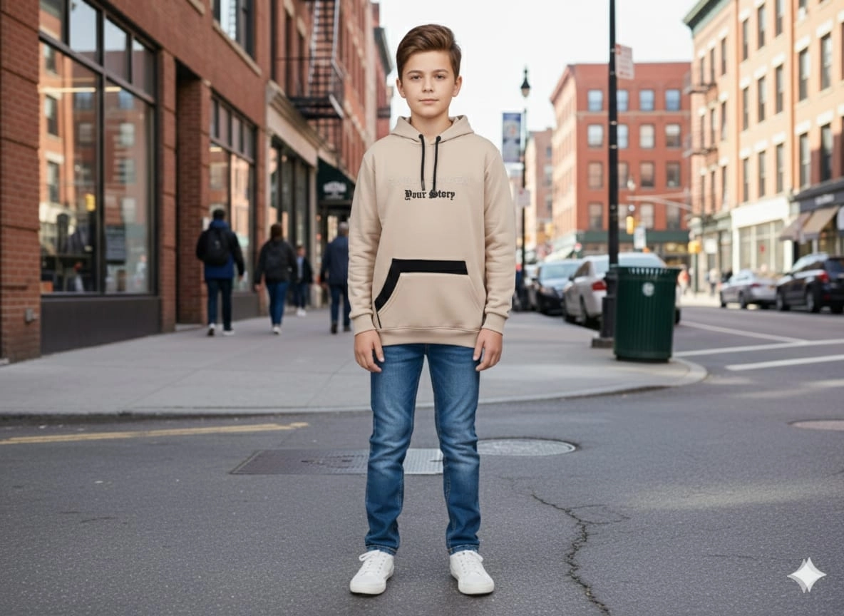 RETRO Kids 16021 Your Story Erkek Çocuk Kapşonlu Kanguru Sweat