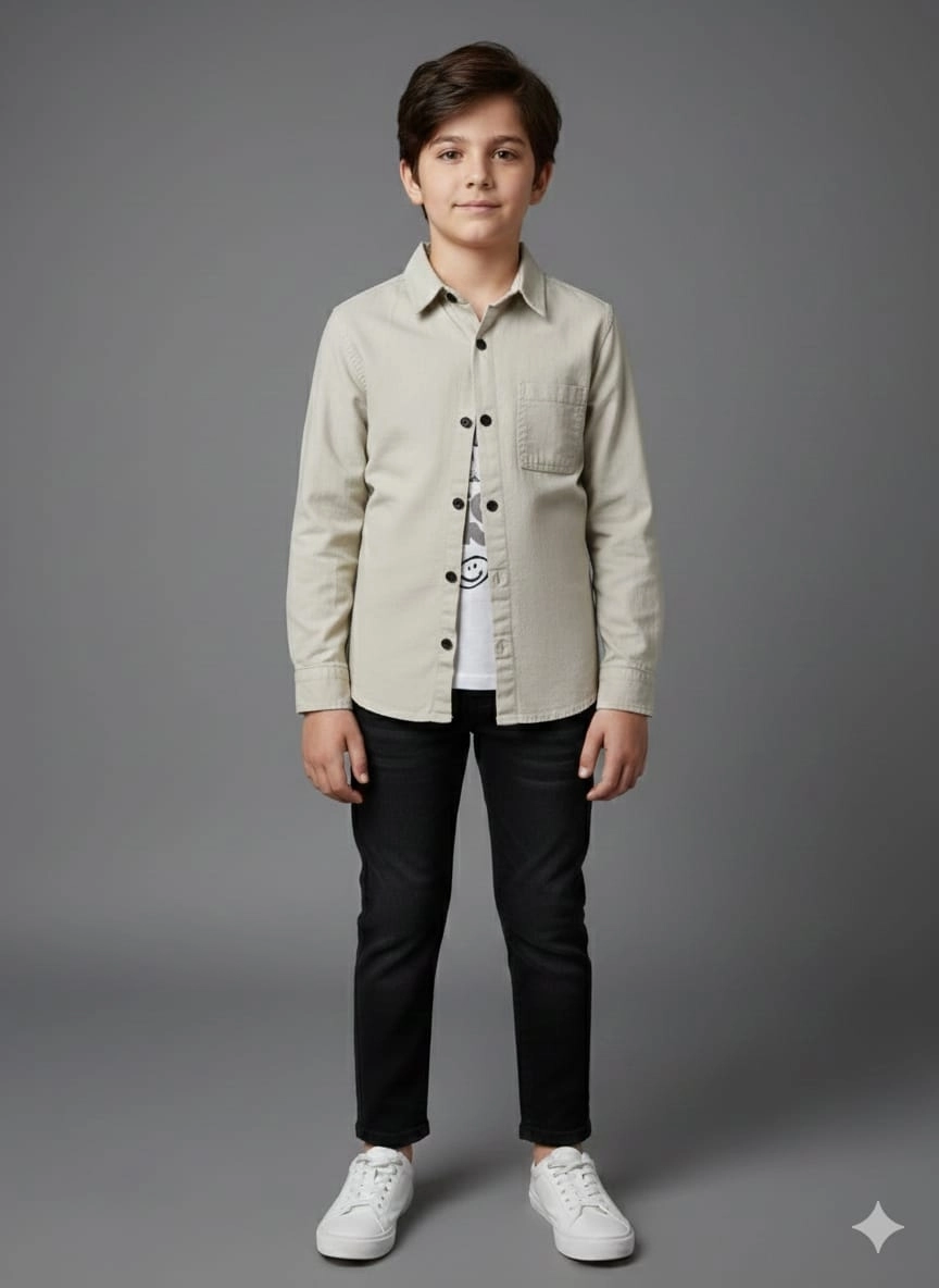 BABALİ Kids 7162 Penye Yelek Gömlek Pantolonlu 4lü Takım