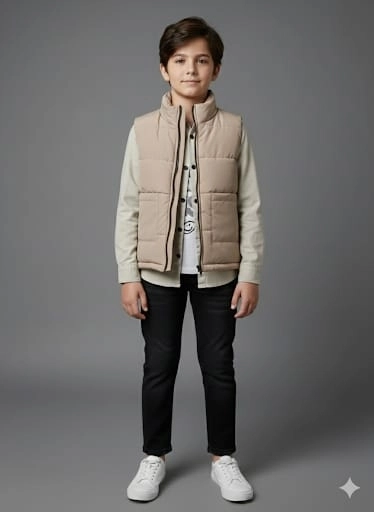 BABALİ Kids 7162 Penye Yelek Gömlek Pantolonlu 4lü Takım