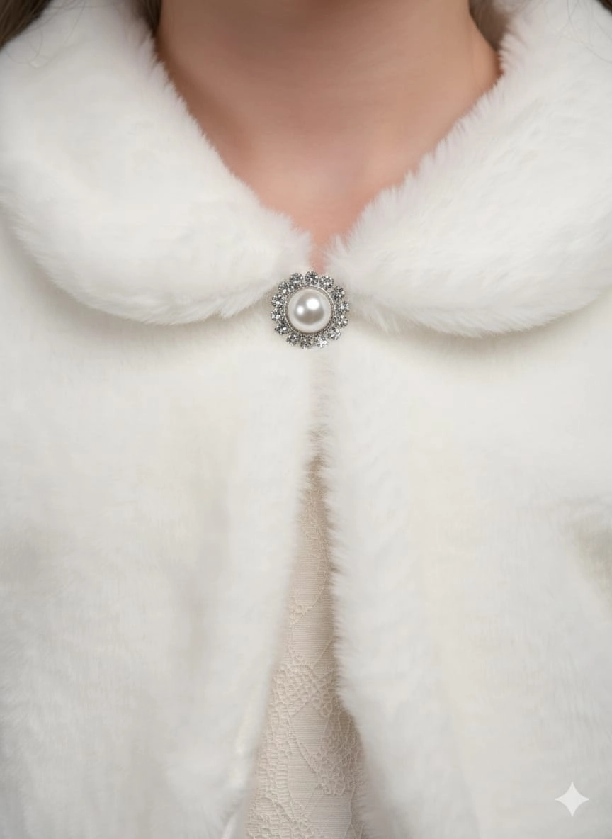 Esila Kids 4102-1 Kürklü Peluş Kız Çocuk Bolero