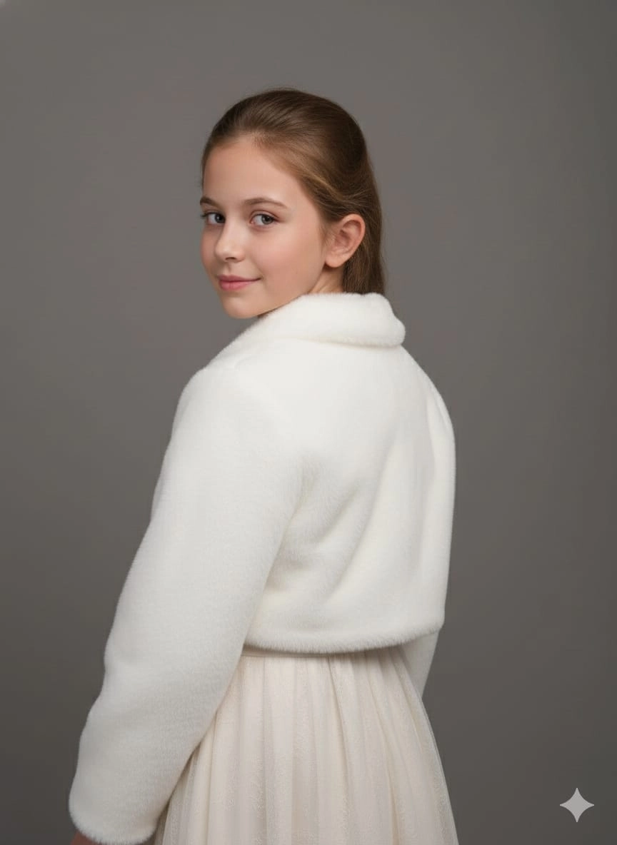 Esila Kids 4102-1 Kürklü Peluş Kız Çocuk Bolero