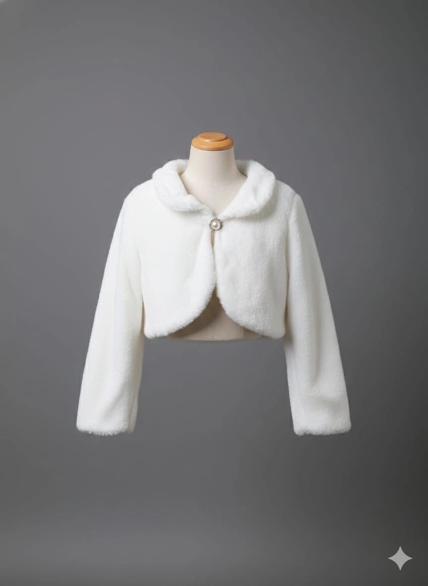 Esila Kids 4102-1 Kürklü Peluş Kız Çocuk Bolero