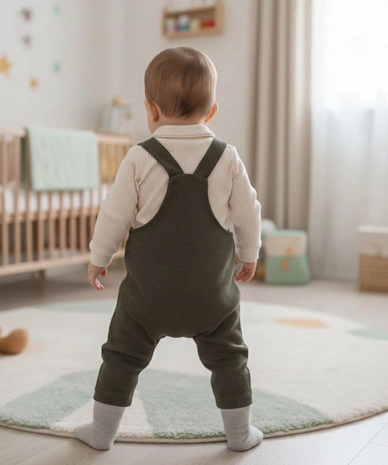 GÖZDE Kids 1008 Bebek Ayıcık Yakalı Bahçıvan Takım
